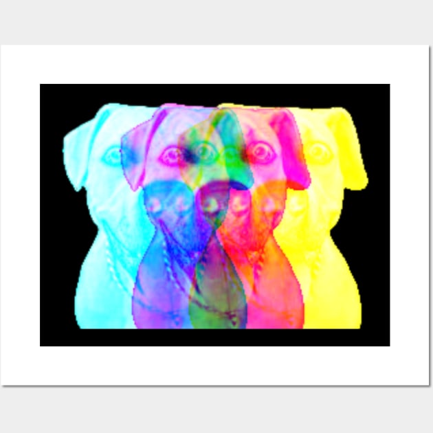 Trippy Psychedelic Puppy Funny Dog Owner Wall Art by Unboxed Mind of J.A.Y LLC 